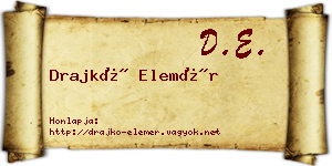 Drajkó Elemér névjegykártya