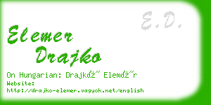 elemer drajko business card